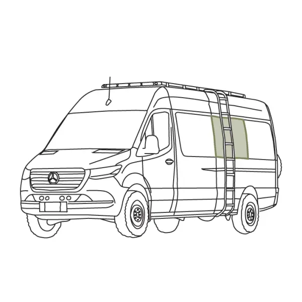 MERCEDES SPRINTER STEALTH PASSENGER VAN MIDDLE WINDOW COVERS - Image 2