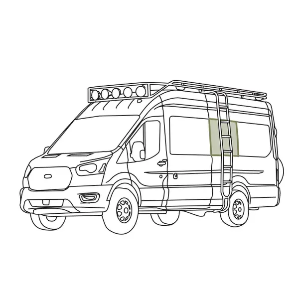 FORD TRANSIT STEALTH MIDDLE WINDOW COVER - FACTORY PLASTIC TRIM - Image 3