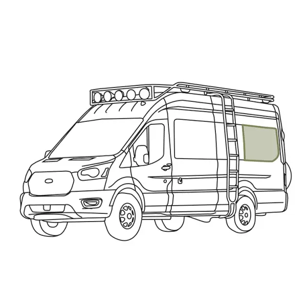 FORD TRANSIT STEALTH REAR QTR WINDOW COVER - FACTORY PLASTIC TRIM - Image 2