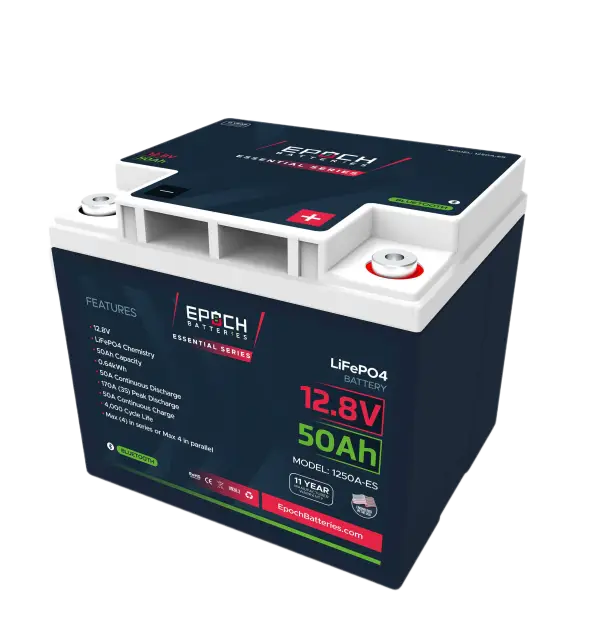 12V 50Ah Essential Series - Bluetooth LiFePO4 Battery